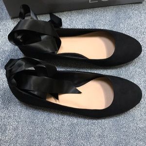 EUC Black Suede Ballet Flats